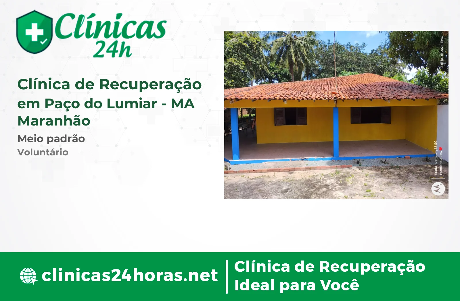 Clínica de Recuperação em Paço do Lumiar Masculina 2
