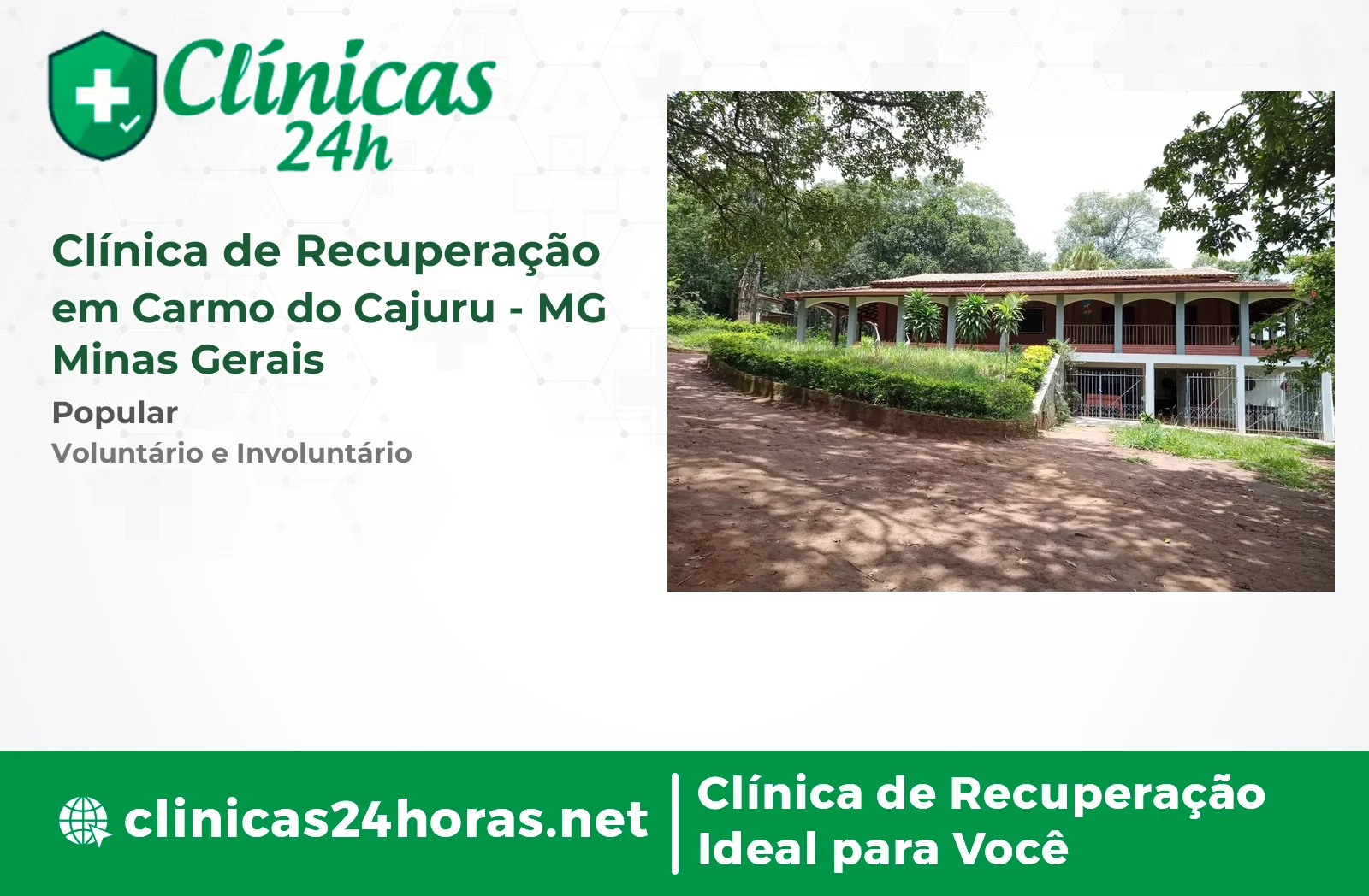 Clínica de Recuperação em Carmo do Cajuru Masculina