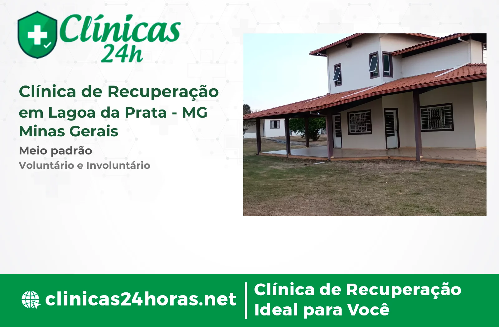 Clínica de Recuperação em Lagoa da Prata Masculina