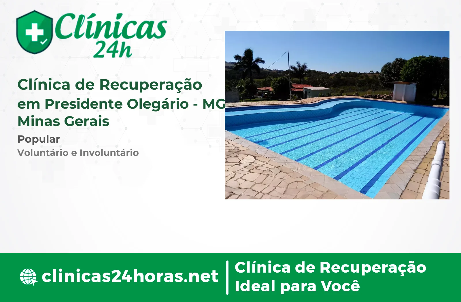 Clínica de Recuperação em Presidente Olegário Masculina