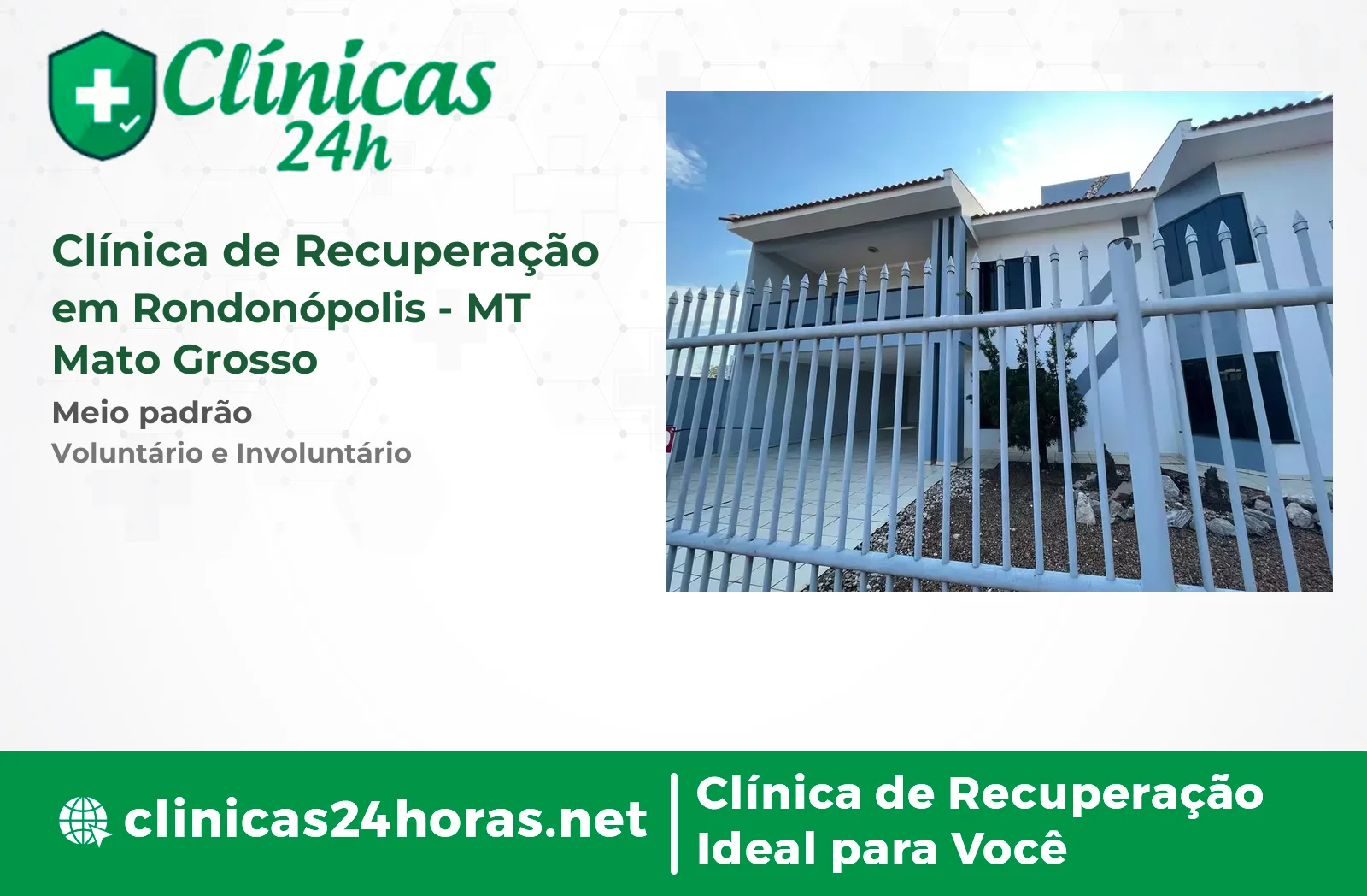 Clínica de Recuperação em Rondonópolis Masculina