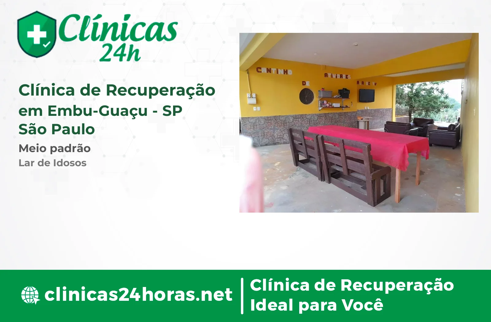 Clínica de Recuperação em Embu-Guaçu Mista